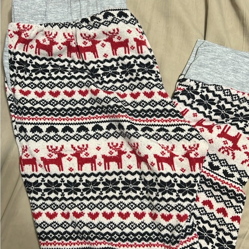 Festive Reindeer Patterned Pajama Pants
